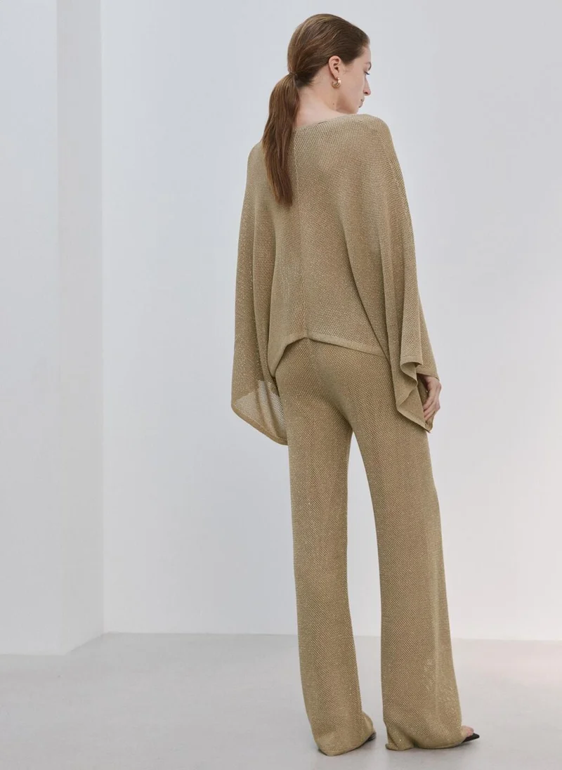 MANGO Knit trousers with mid-rise